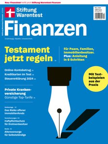 Titelblatt der Zeitschrift Stiftung Warentest Finanzen im Geschenkabo